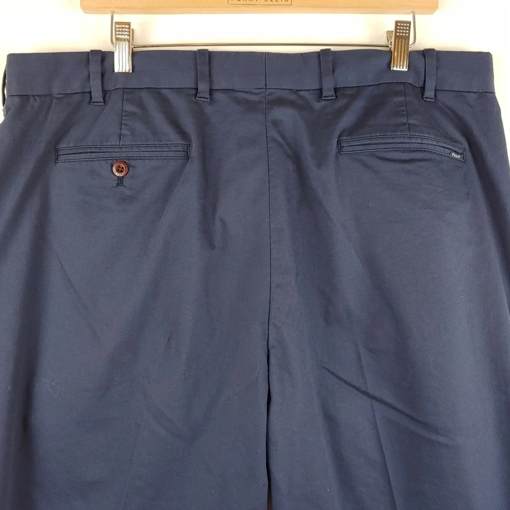 Polo Golf Ralph Lauren Pants Mens 38x30 Blue Tailored Fit Flat Front Preppy